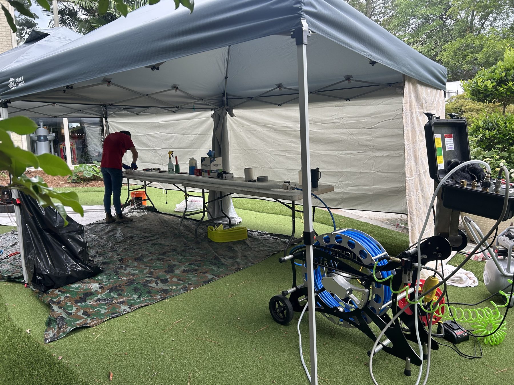 Trenchless pipe lining work in St. Matthews, South Carolina
